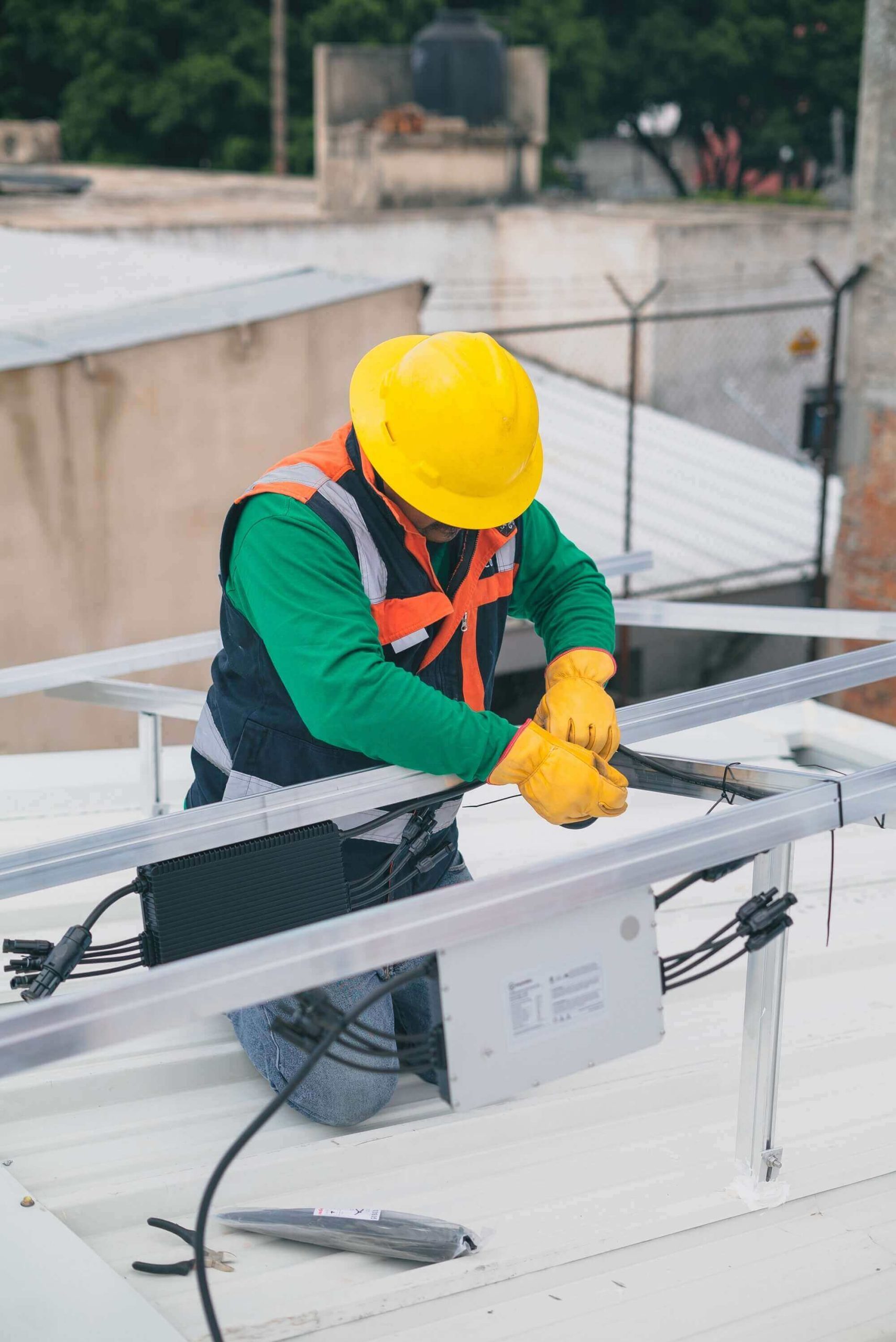 Maintenance building solar panels