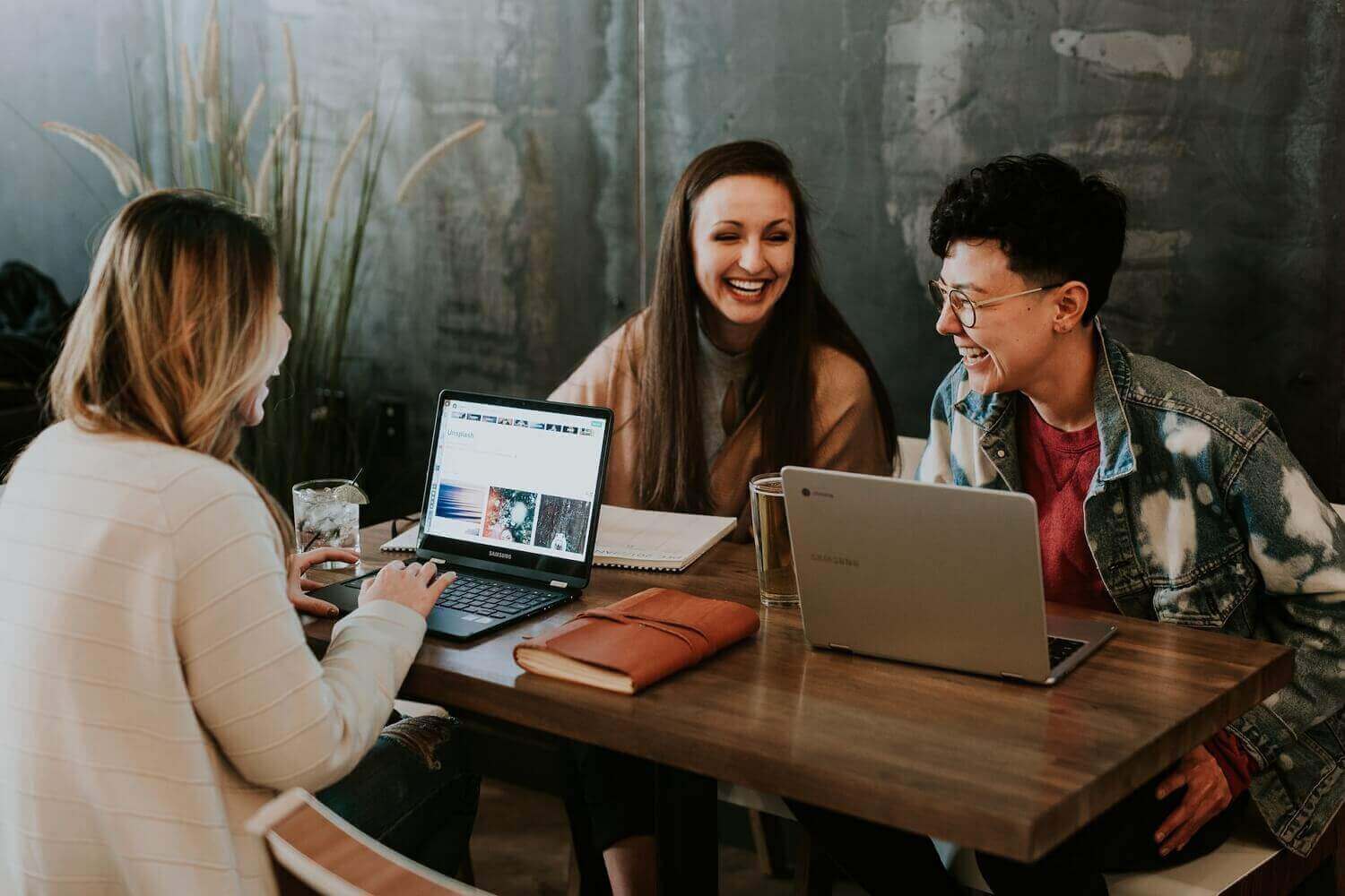 Happy people at work