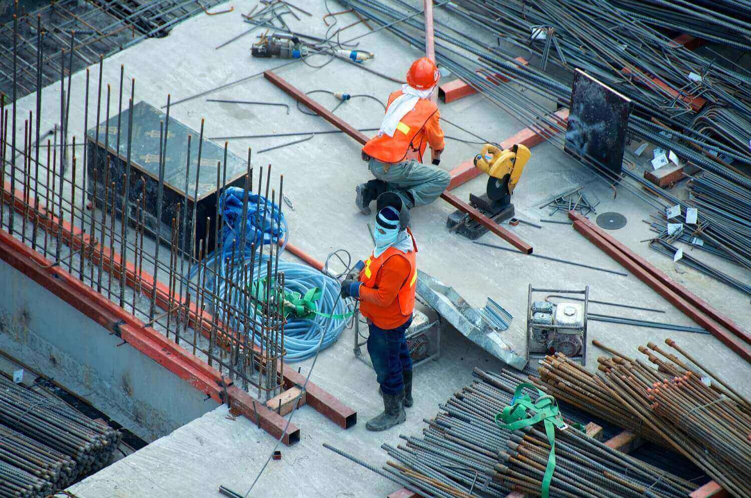 workers on construction site 