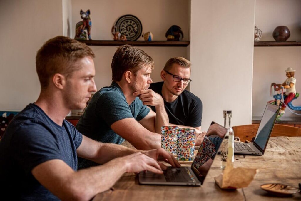 Software team meeting