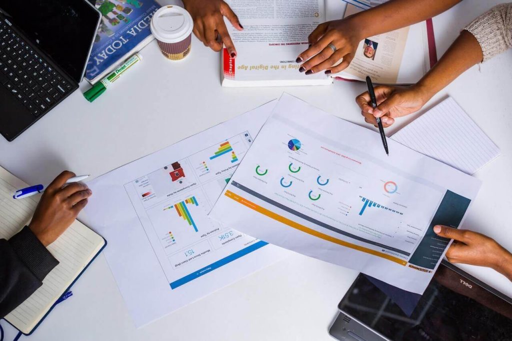 Data sheets on the desk