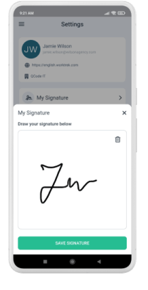 web Signature worktrek signature