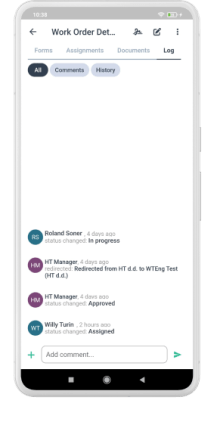 web WO Logs worktrek work order details