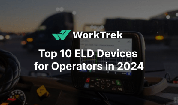 ELD device and windshield seen from inside of a vehicle