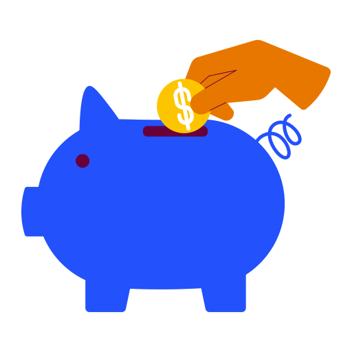 Hand tossing a coin to a piggy bank
