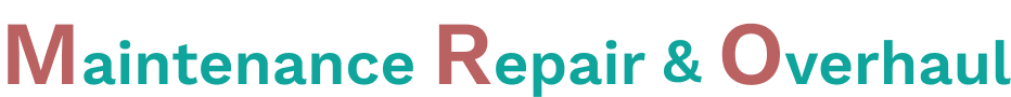 Maintenance Repair & Overhaul written in green letters, while the first letters are in red