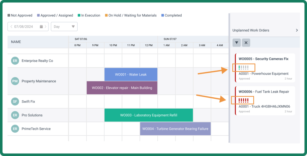 Scheduler in WorkTrek web app