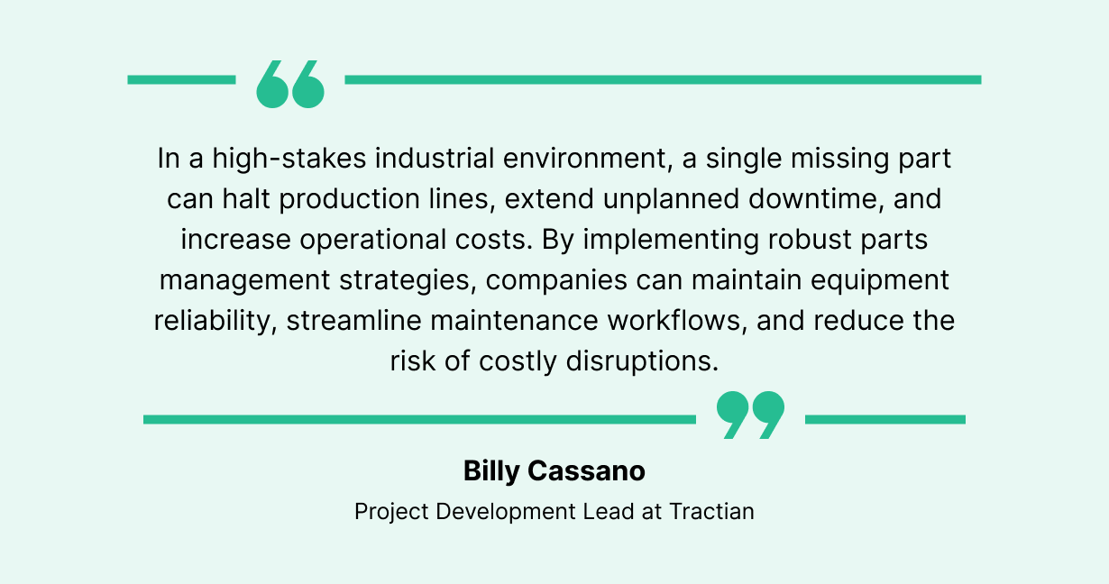 Quote on spare parts management strategy