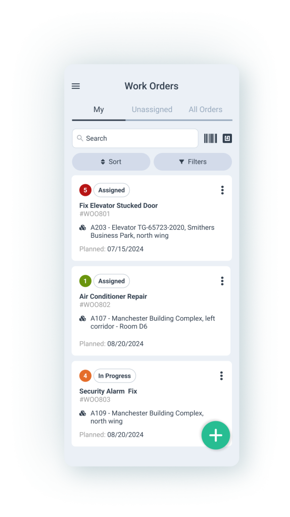 Corrective maintenance in WorkTrek mobile app