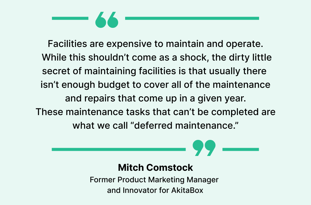 Quote on deferred facility maintenance