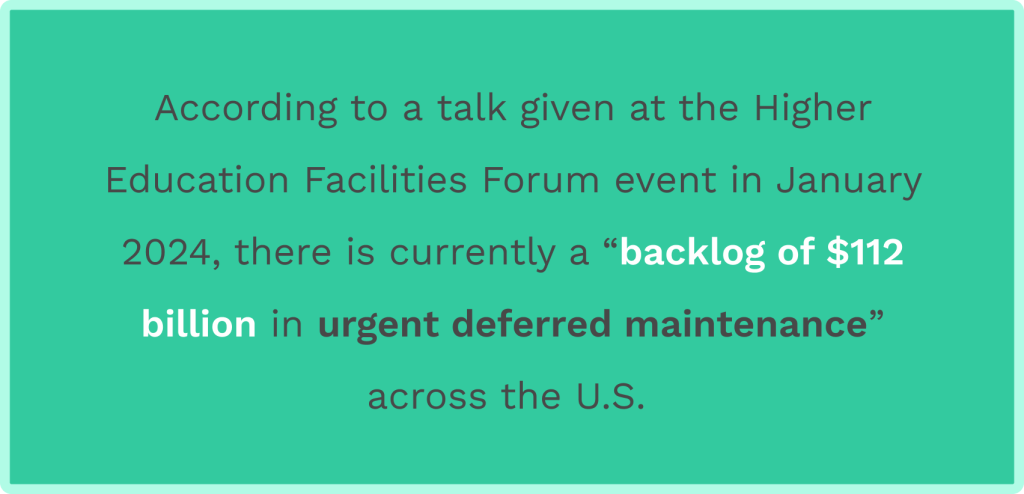 Data on deferred maintenance in education