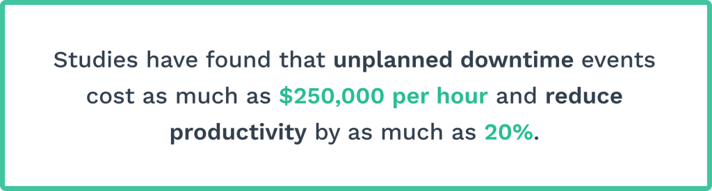 Data on unplanned downtime