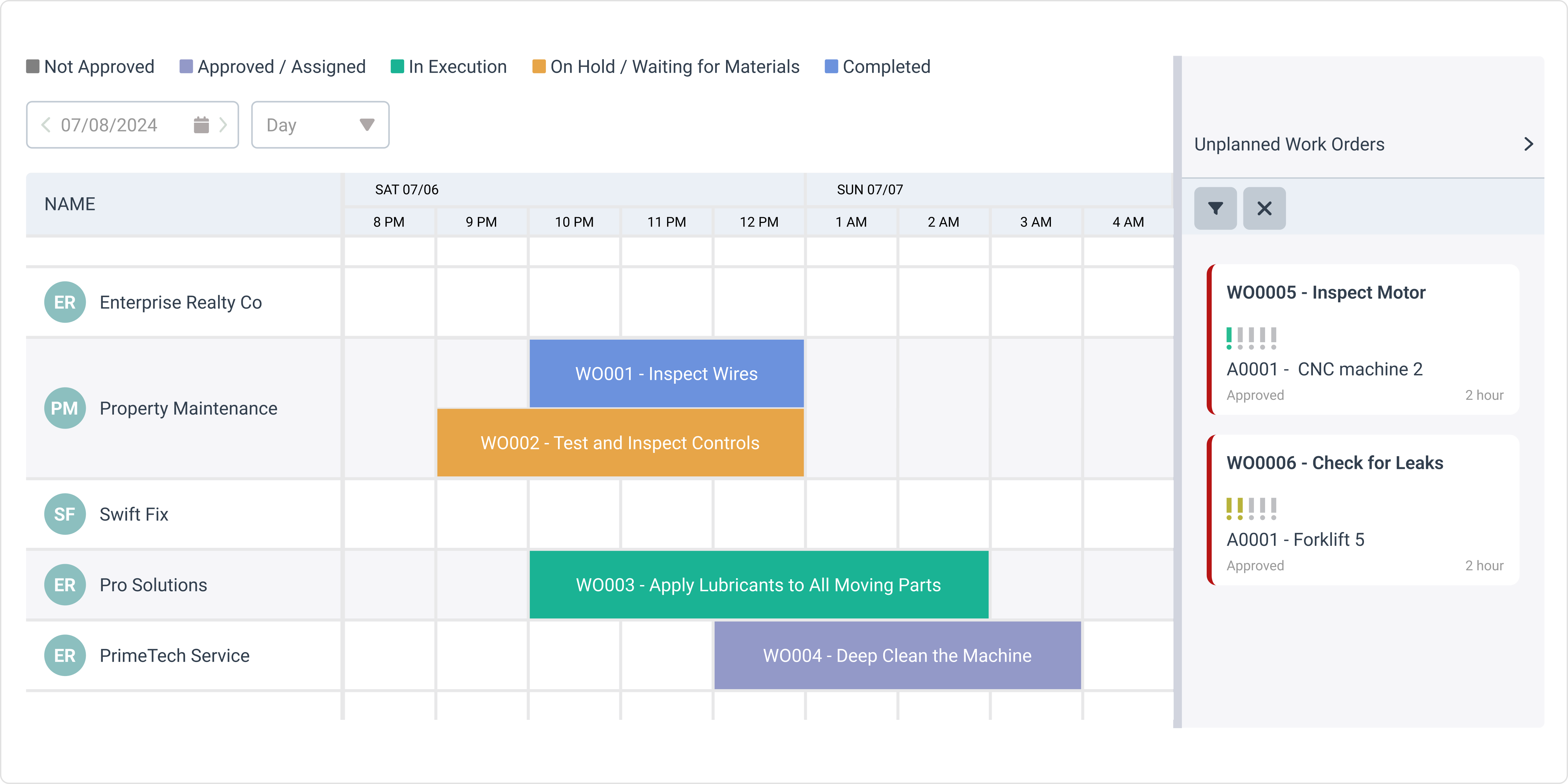 Scheduler in WorkTrek web too