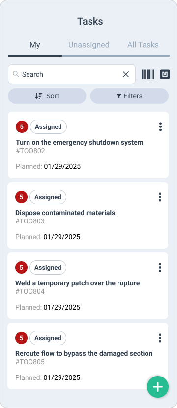 crisis maintenance tasks in WorkTrek mobile app