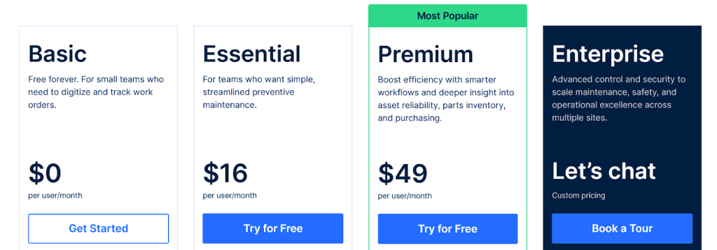 MaintainX pricing plans