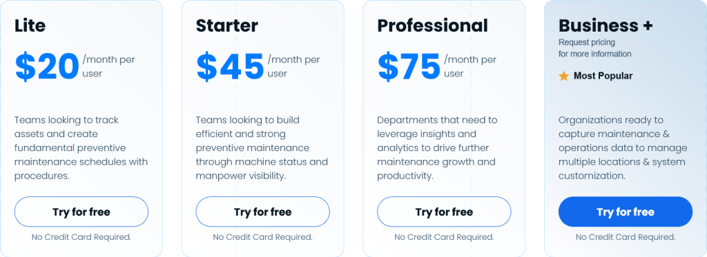 UpKeep pricing plans