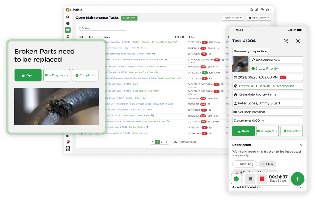 Limble CMMS dashboard