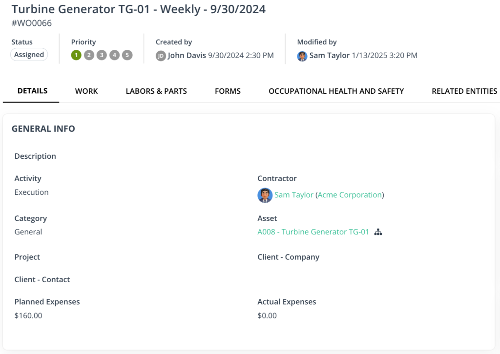 WorkTrek dashboard
