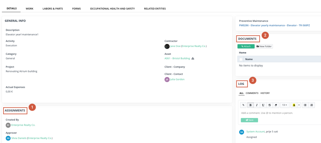 new WorkTrek data deisplay
