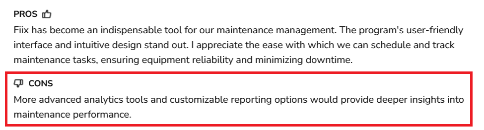 Fiix Reviews on Software Advice