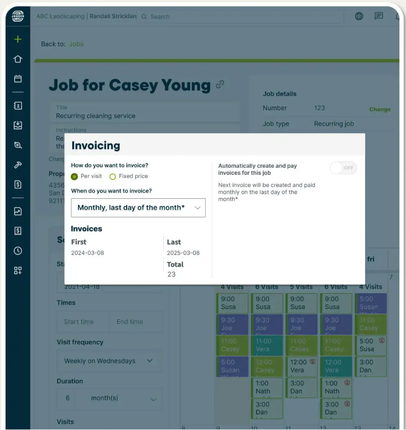 Jobber dashboard