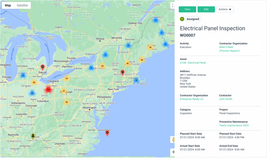 WorkTrek dashboard