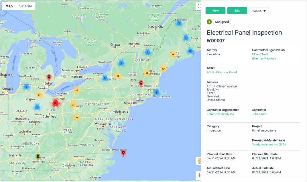WorkTrek dashboard