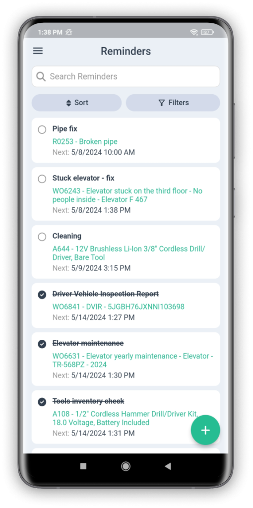 WorkTrek dashboard