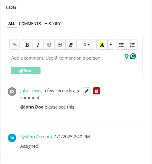 WorkTrek dashboard
