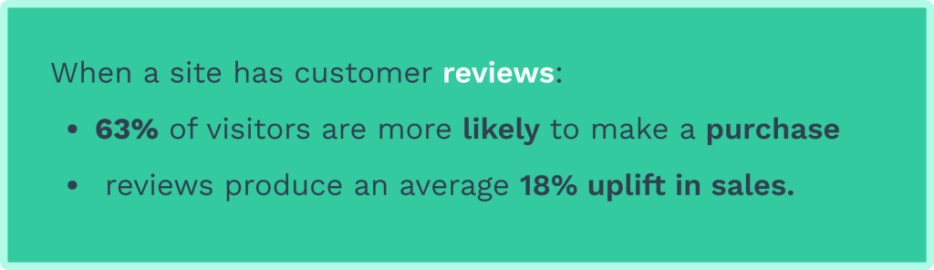 Data on importance of customer reviews