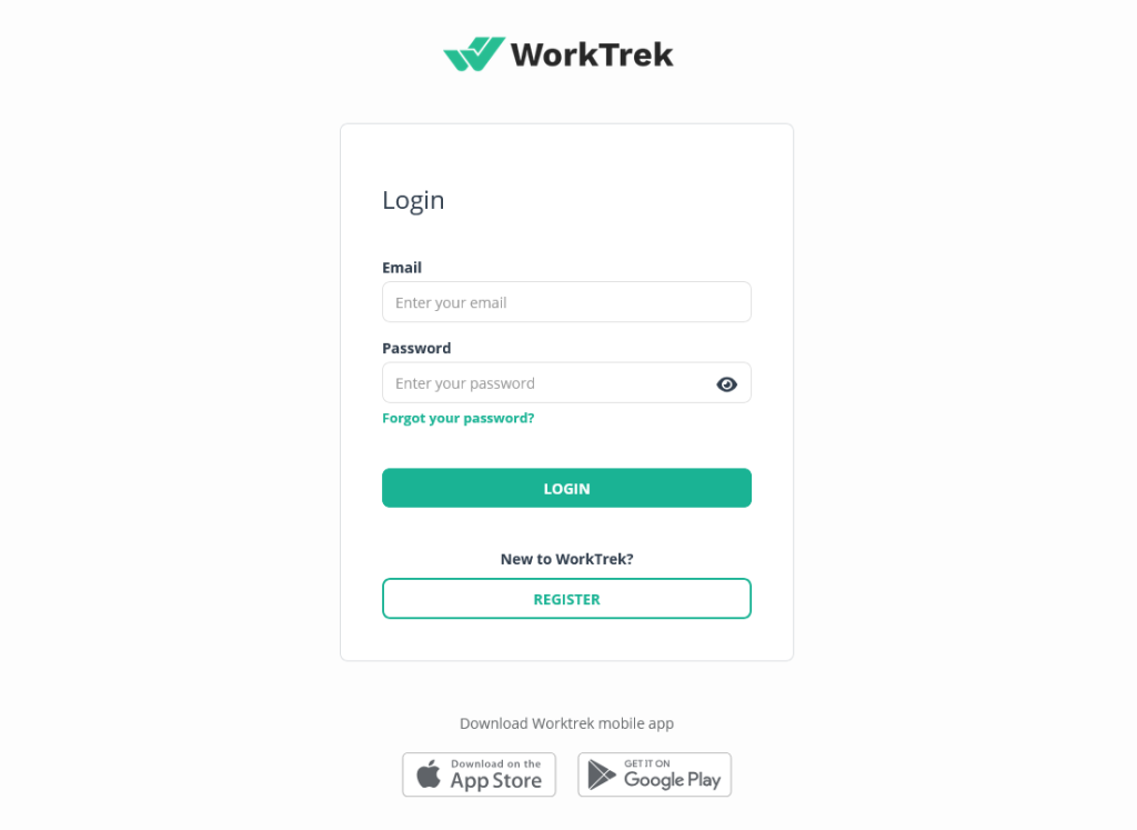 WorkTrek dashboard