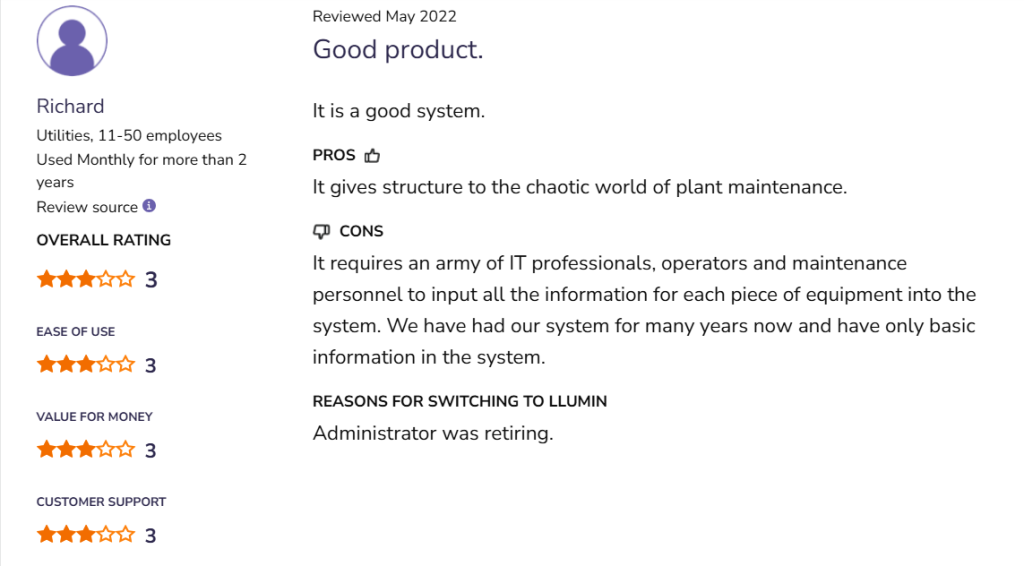LLumin customer review on Software Advice