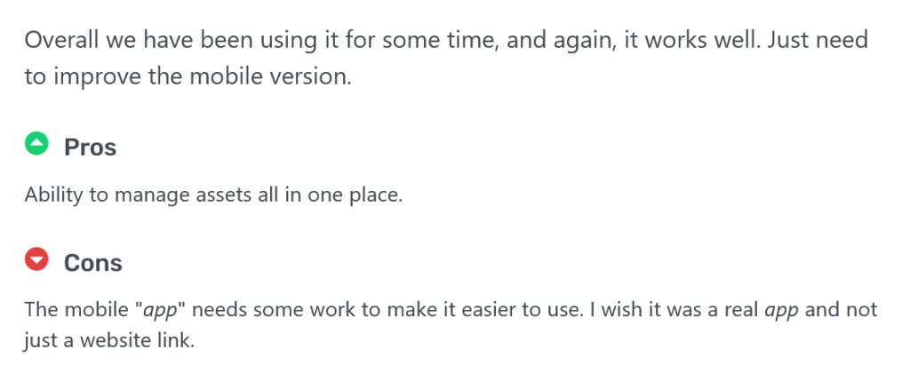 Brightly Asset Essentials user review on GetApp