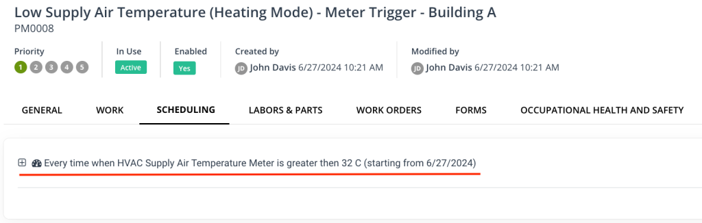 WorkTrek dashboard