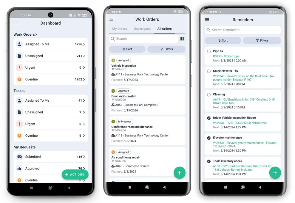 WorkTrek dashboard