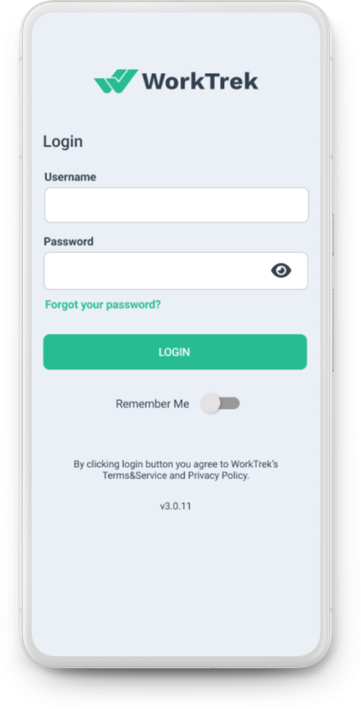 WorkTrek dashboard