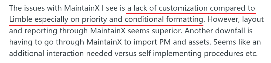 MaintainX user review on Reddit