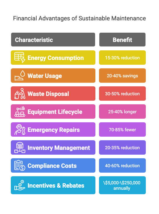 Financial benefits of sustainable maintenance