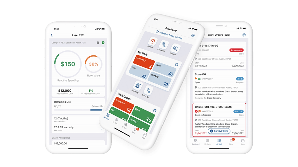 Corrigo CMMS dashboard