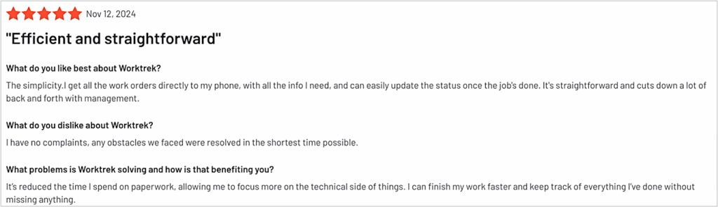 WorkTrek review on G2