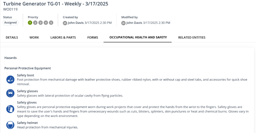 WorkTrek dashboard
