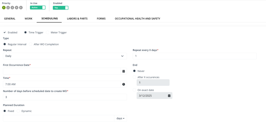 WorkTrek dashboard
