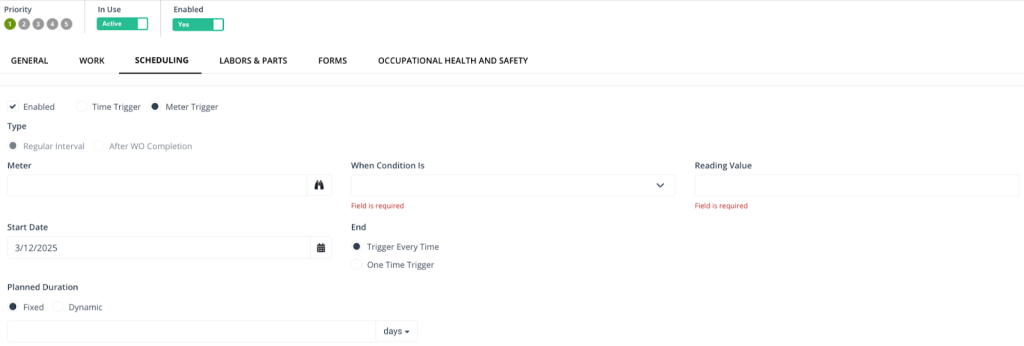 WorkTrek dashboard