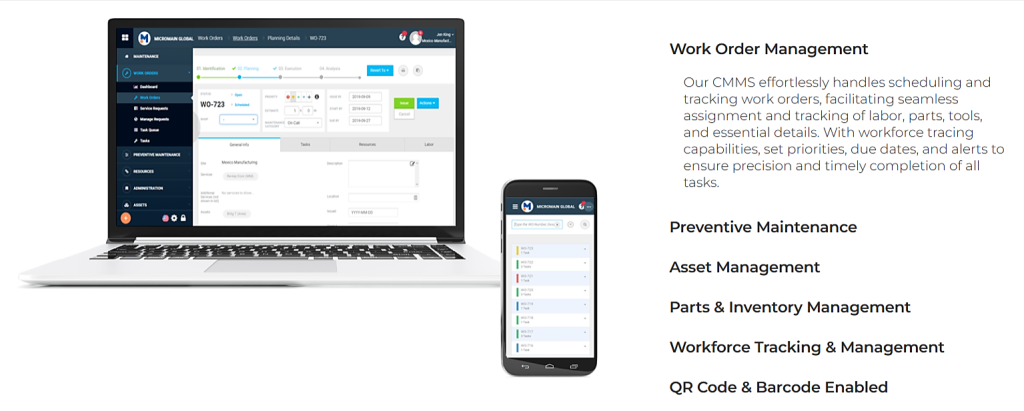 MicroMain CMMS dashboard