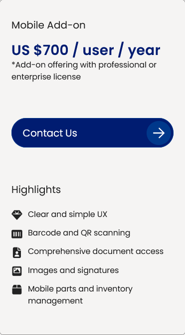 Maintenance Connection mobile add-on