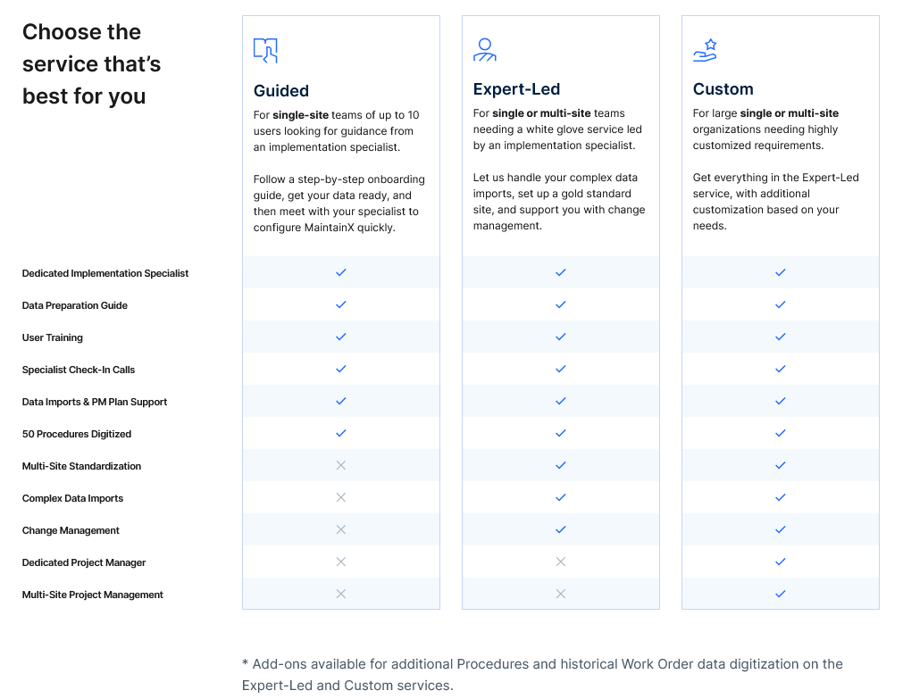 Maintain X implementation services