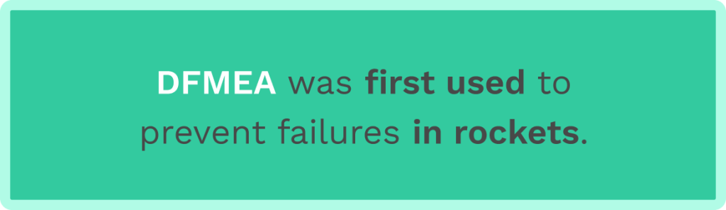 Data on DFMEA first usage