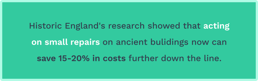 Data on acting on small repairs and savings
