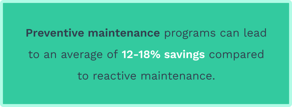 Data on preventive maintenance
