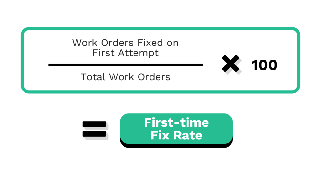 Formula to calculate first-time fix rate